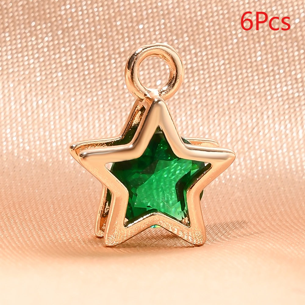 Rhinestone Star Copper Charms