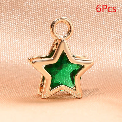 Rhinestone Star Copper Charms