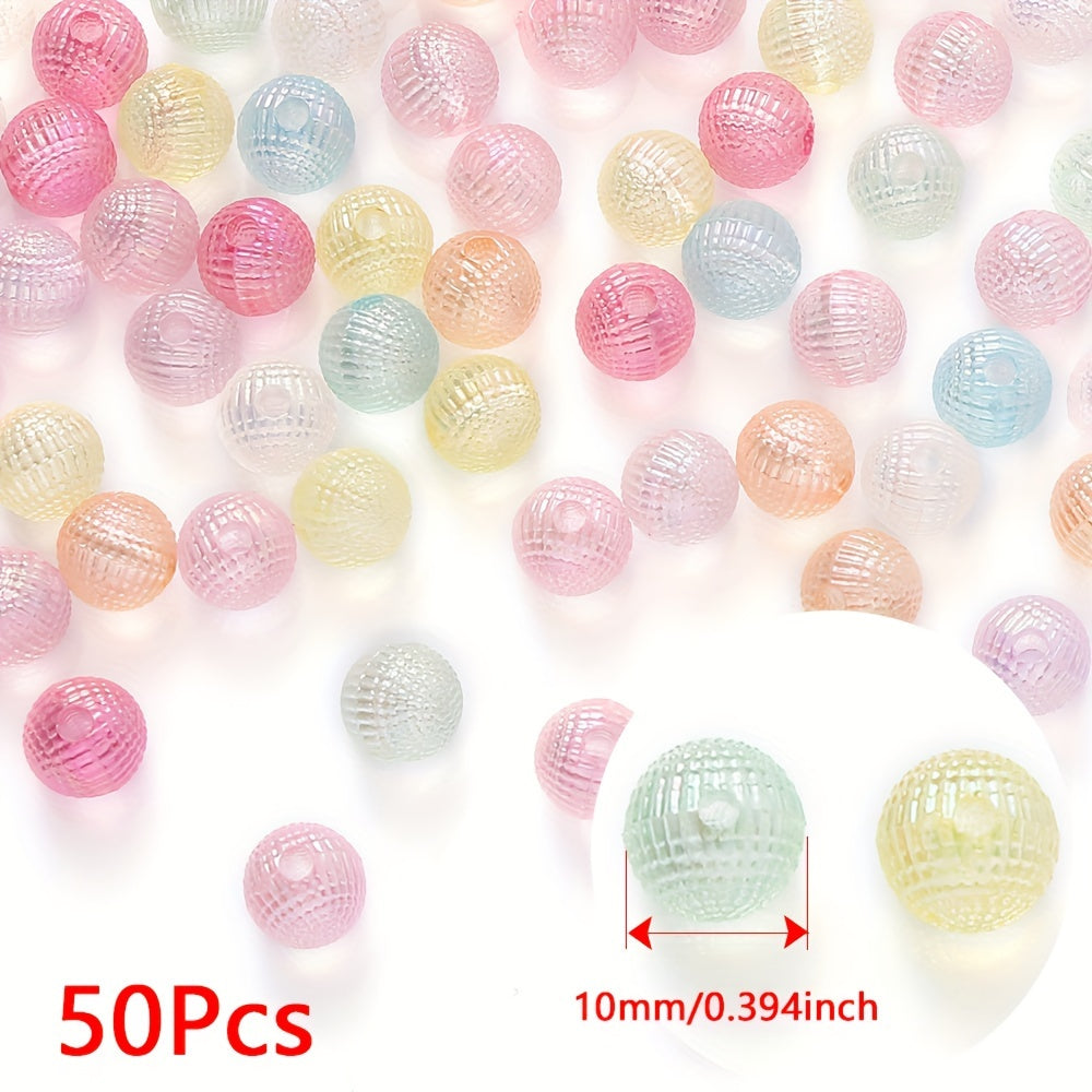 50-100pcs 8/10mm Acrylic Spacer Beads Loose Macarone Jewelry Beads