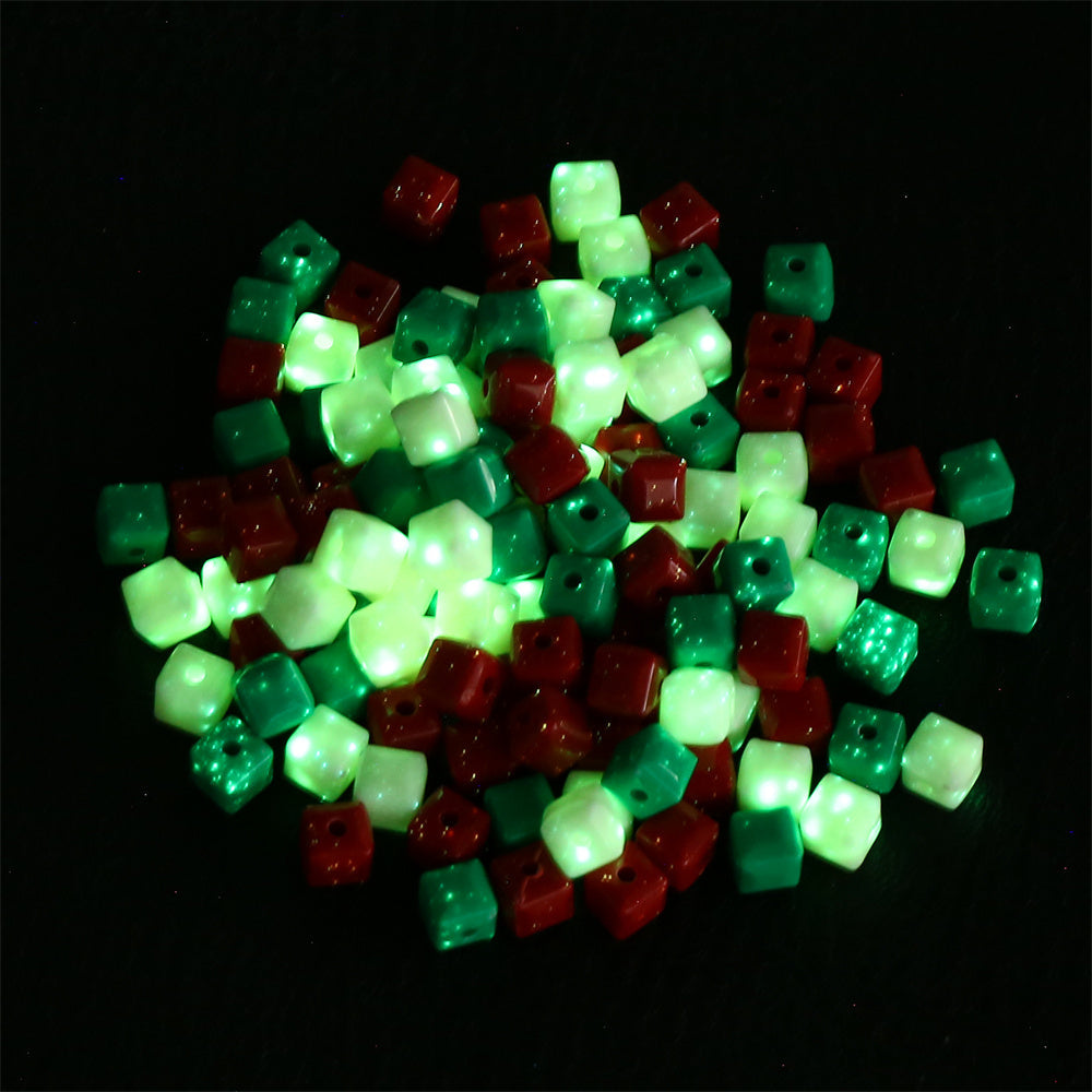 Mixed Luminous Square Acrylic Beads