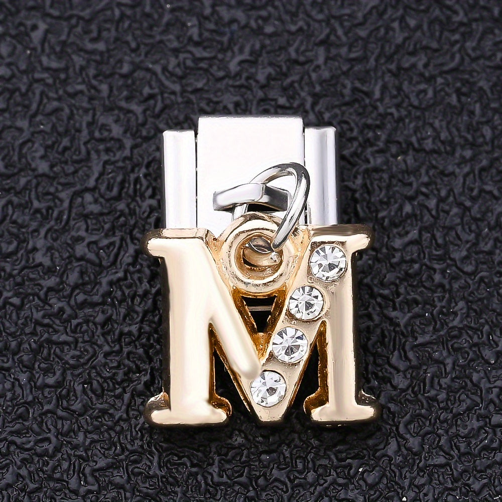 1PC Rhinestone A-Z Letter Modular Bracelet Charm Set