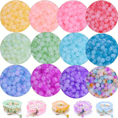 Mixed Color Imitation Jade Acrylic Beads