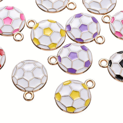 10PCS 13×17mm Colorful Football Acrylic Pendant Set