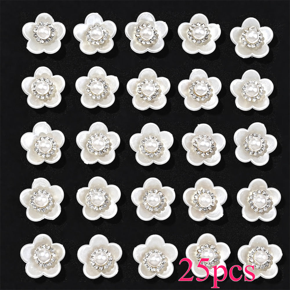 25-Piece Sparkling Rhinestone Flower Flatback Beads