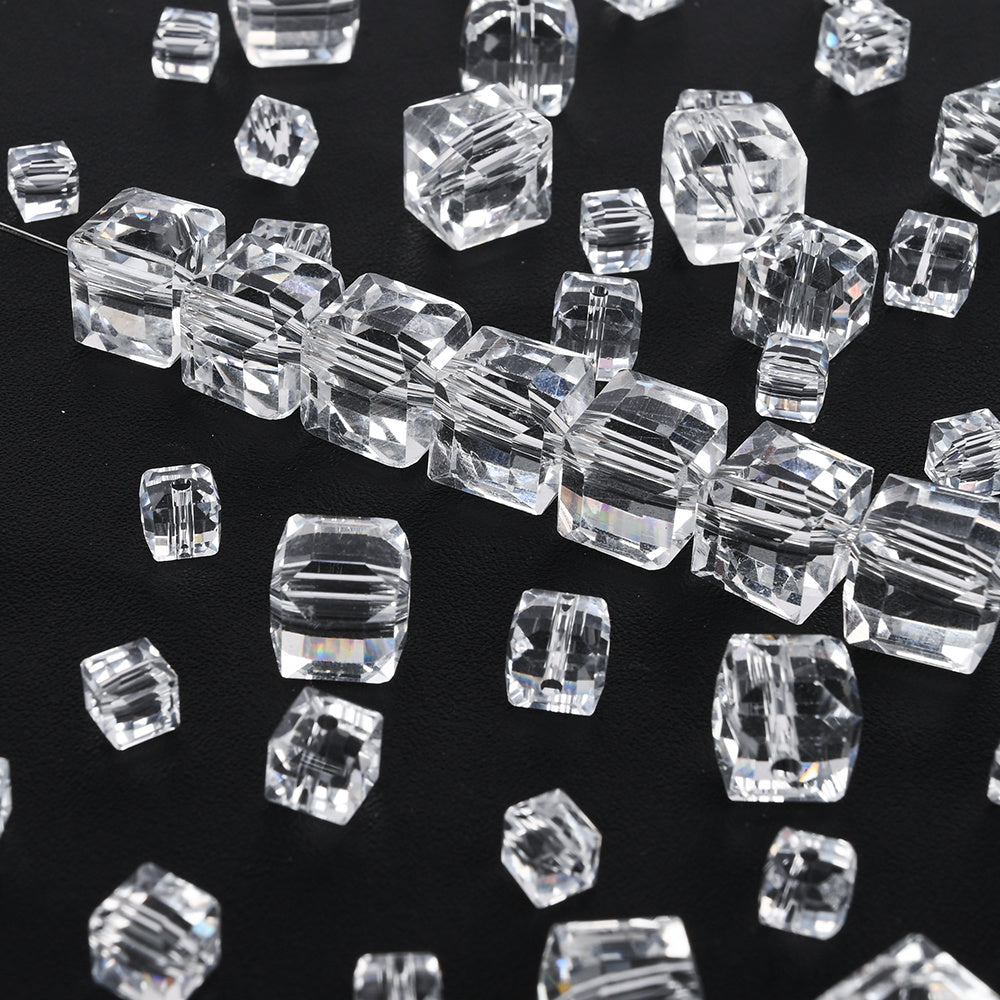 6/8/10/12mm Cubic Glass Beads