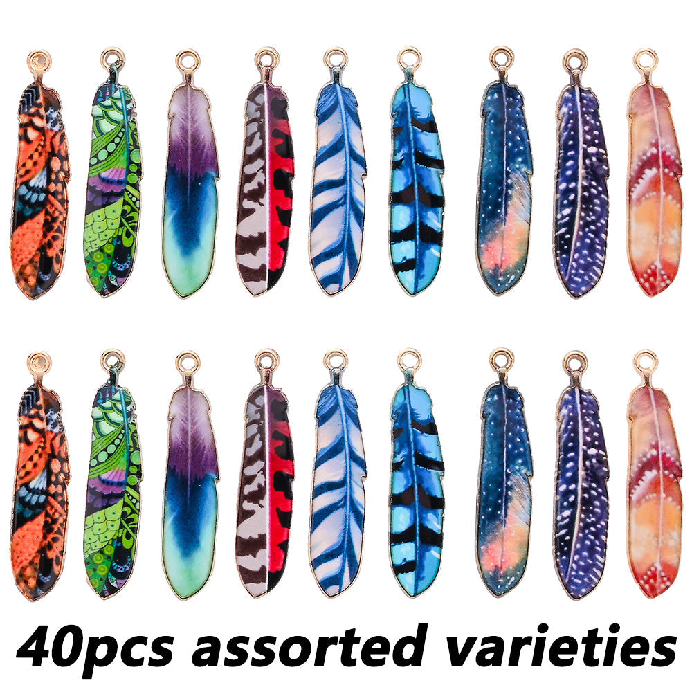 Bohemian Feather Alloy Pendant Charms