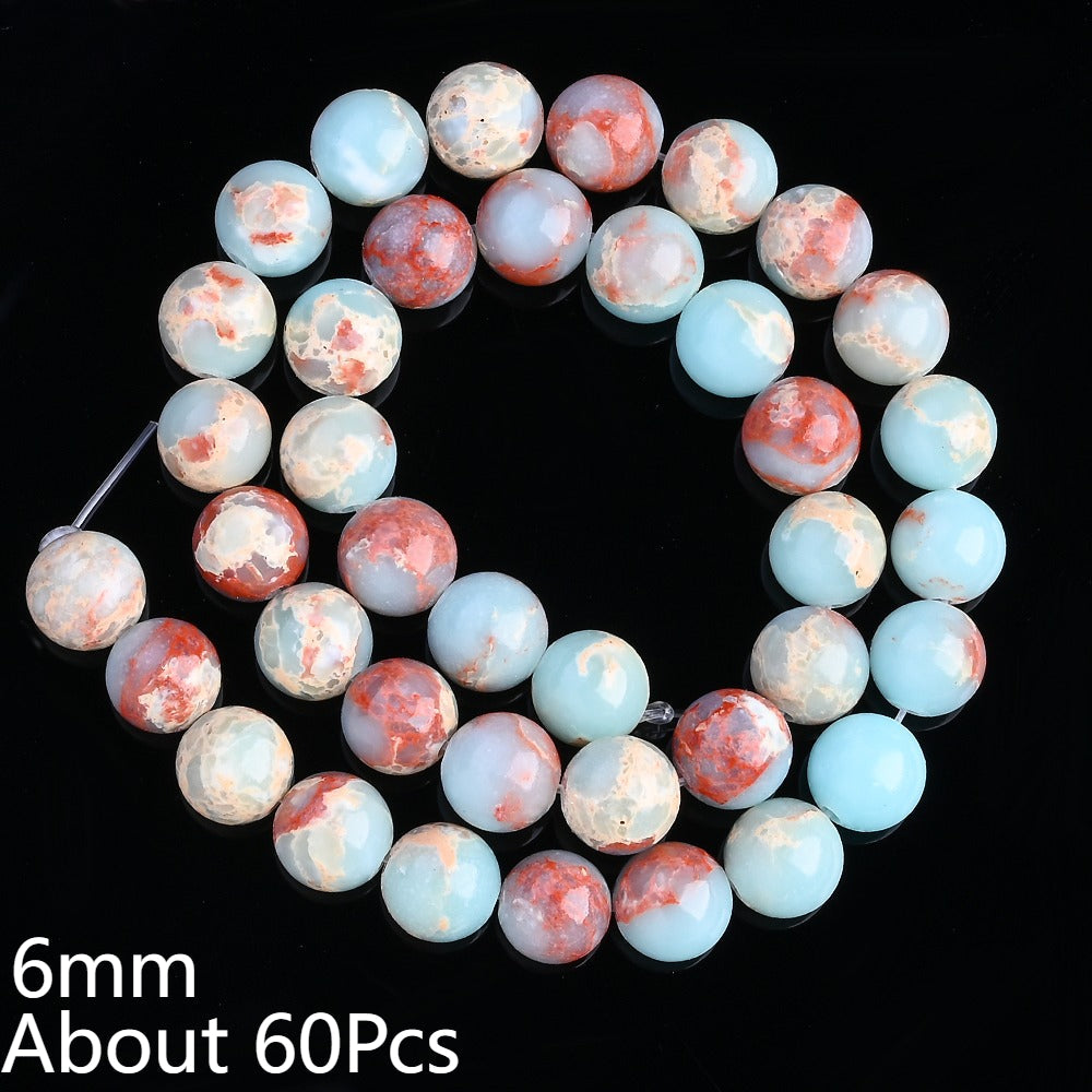 Light Blue Textured Round Beads