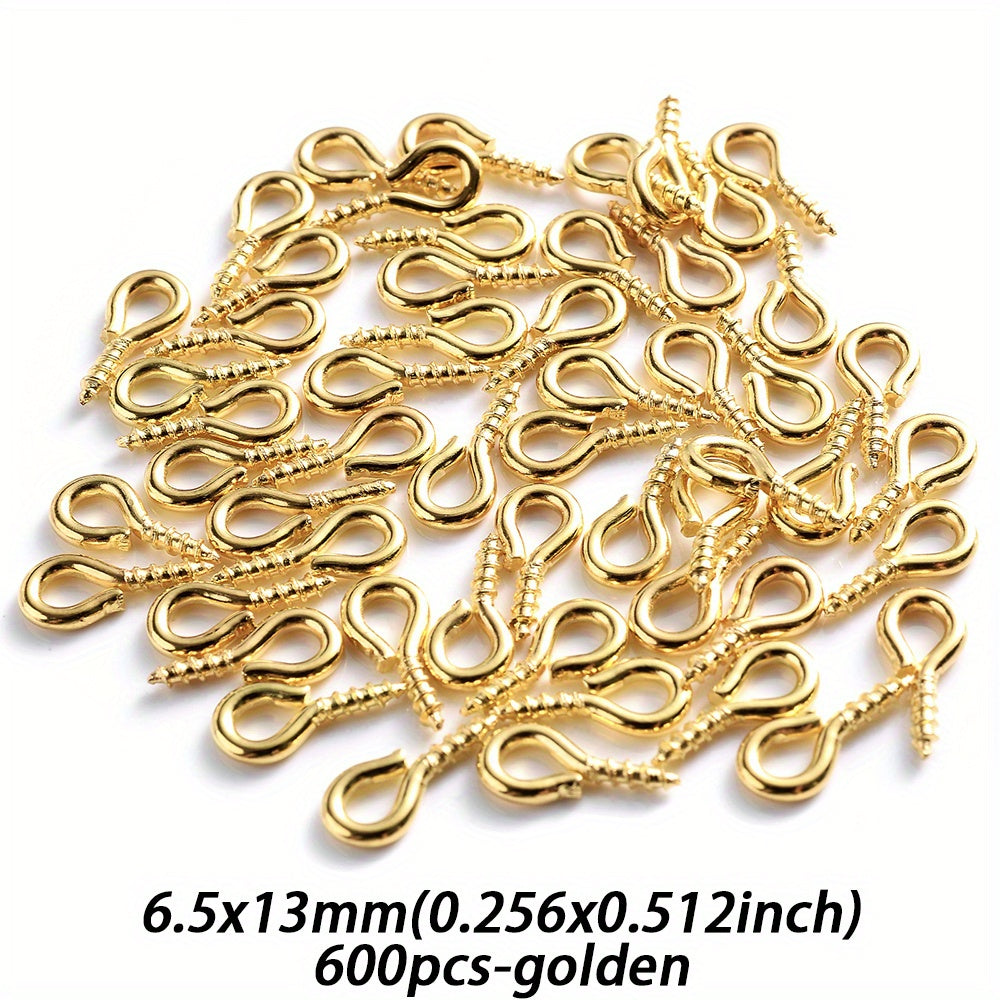 600-Piece Multicolor Screw Eye Pins