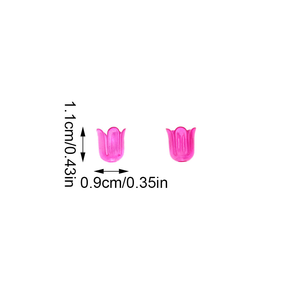 2026 New Arrival 10×11mm Gradient Flower Acrylic Bead Caps