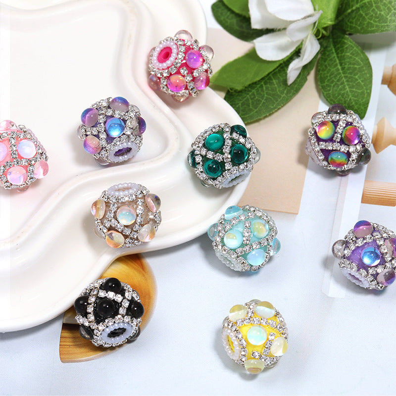 Retro Cat Eye Round Acrylic Beads