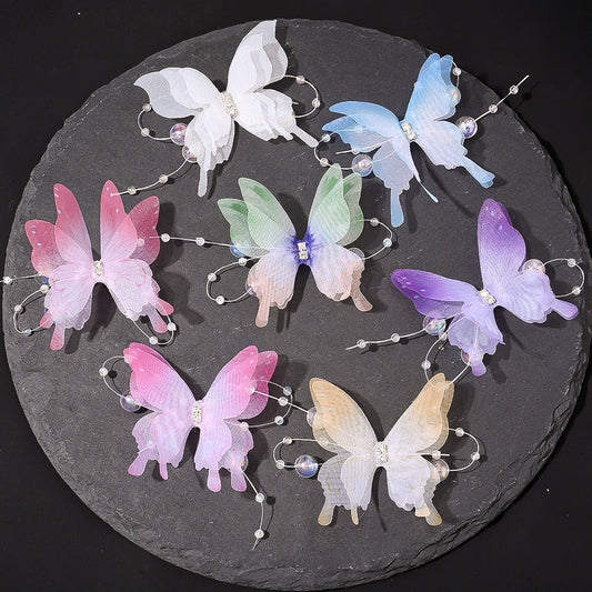 50PCS Double-Layer Tulle Butterfly Embellishment Set