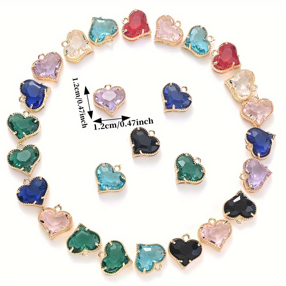 Faceted Heart Rhinestone Pendants