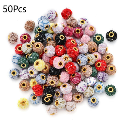 13x15 mm Plaid Large-Hole Beads