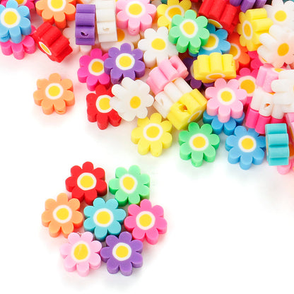 Polymer Clay Plum Blossom Flower Beads