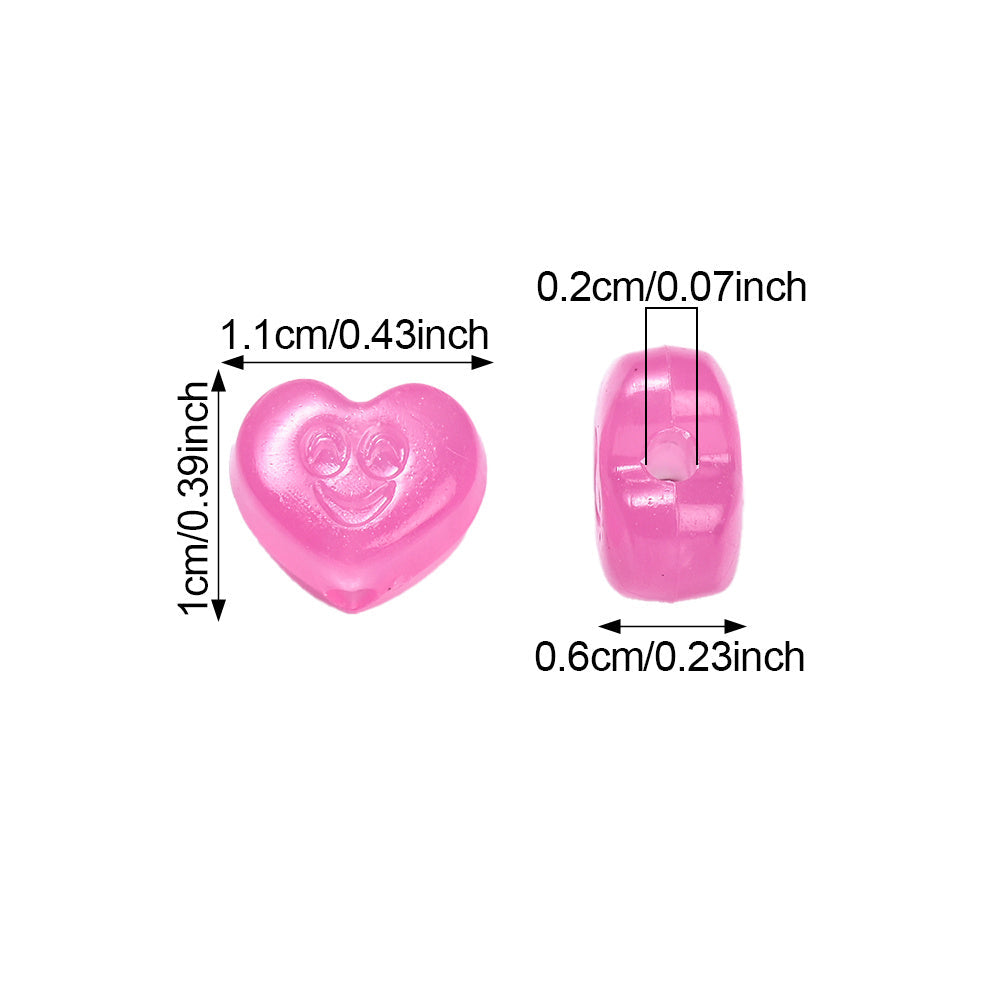 Luminous Heart Acrylic Beads