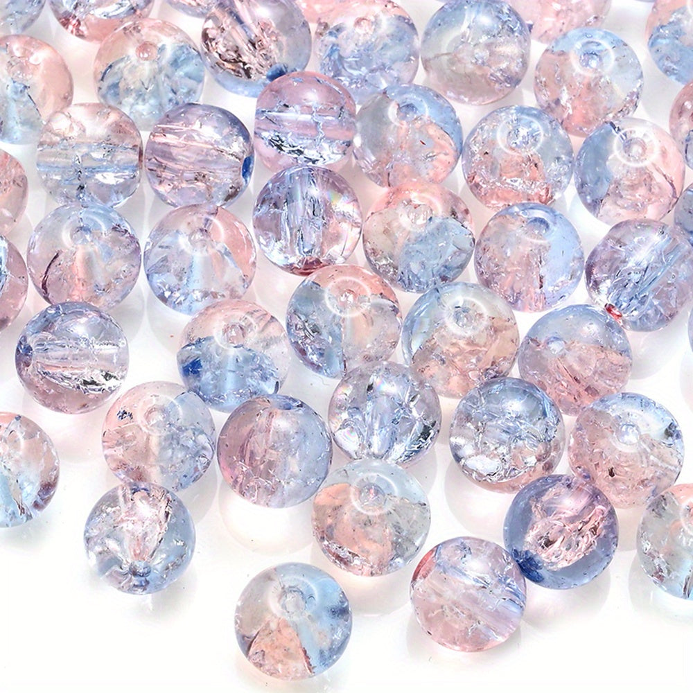 100PCS 8mm Gradient Glazed Flower Bead Set