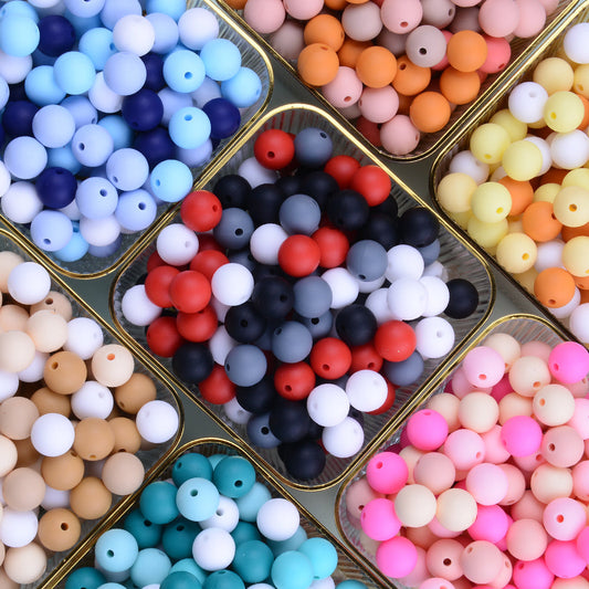 12 mm Rainbow Silicone Beads