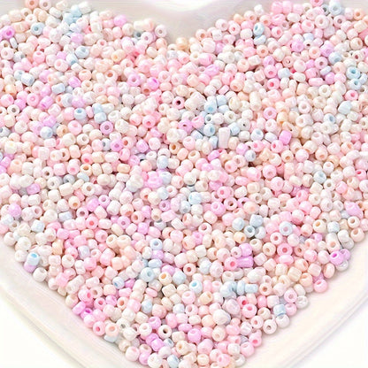 50G 3mm Candy Color Glass Seed Bead Set