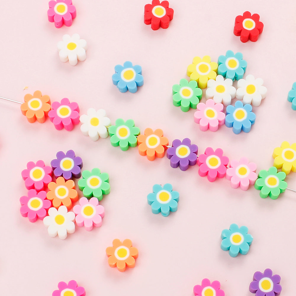 Polymer Clay Plum Blossom Flower Beads