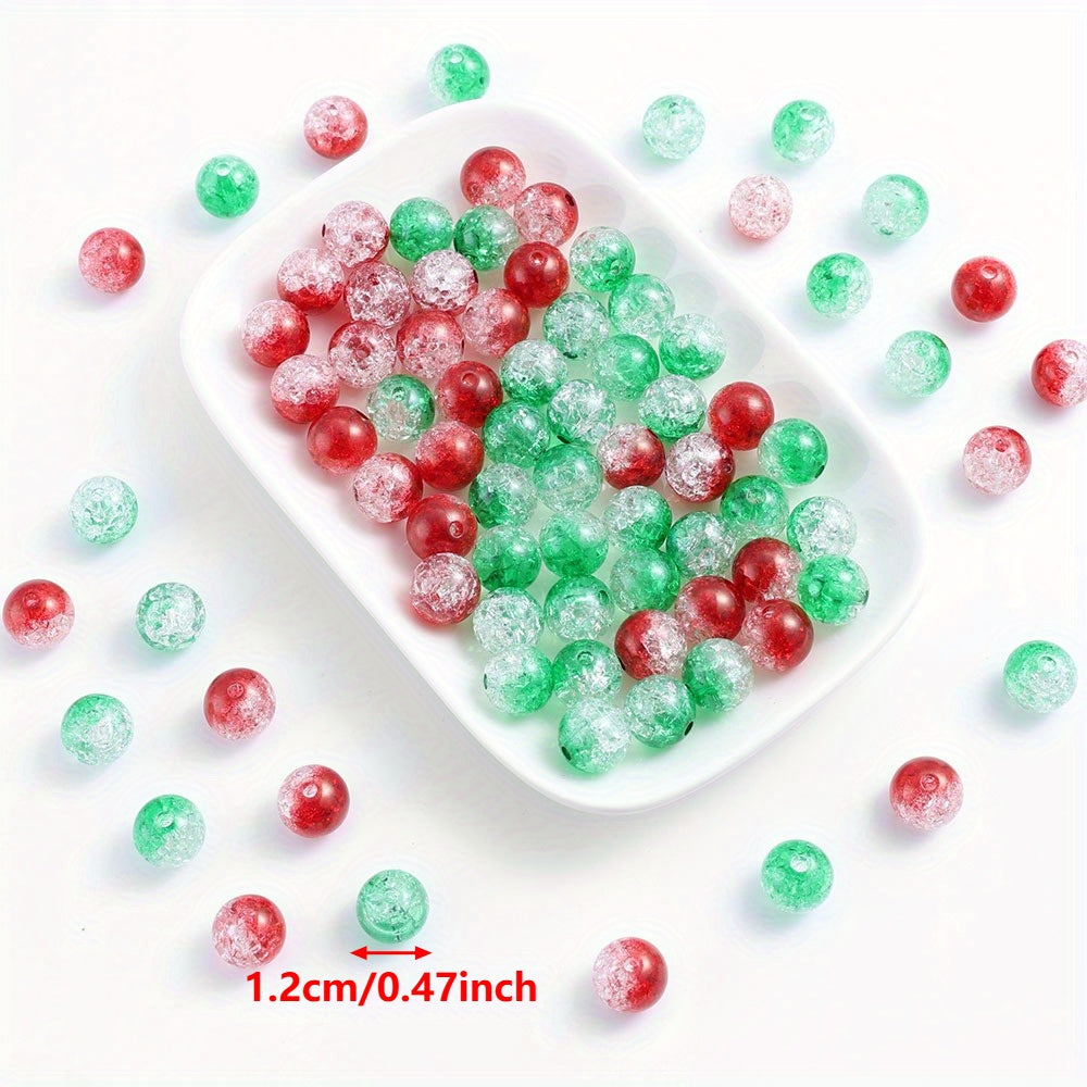Christmas Gradient Crackle Acrylic Beads