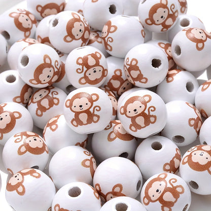 Christmas Wooden Santa & Tree Beads