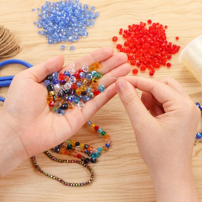 800-Piece Mixed Geometric Gradient Glass Spacer Beads
