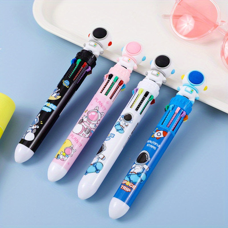 10-Piece 10-in-1 Colorful Astronaut Ballpoint Pens