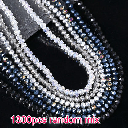 Colorful Crystal Faceted Spacer Beads Set