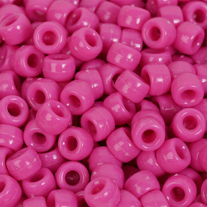 100pcs Colorful Acrylic Big Hole Pony Beads- 6x9mmLarge Hole Beads