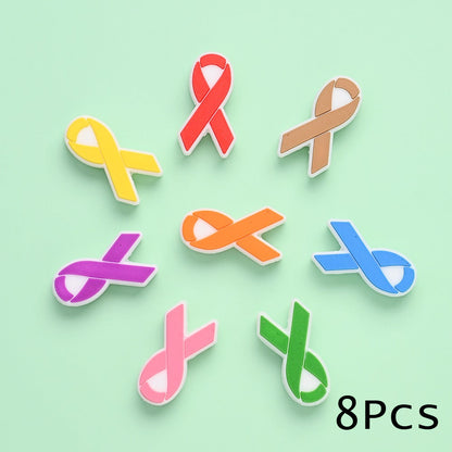 8PCS 28×16mm Silicone Ribbon Bead Set