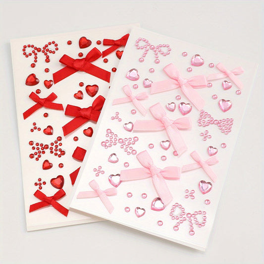 3D Pink Lace Bow Stickers