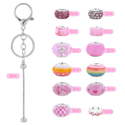 Silver Beaded Keychain Making Kit