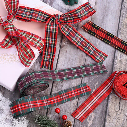 Christmas Plaid Polyester Ribbon