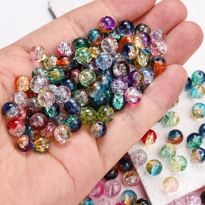 100PCS 8mm Gradient Glazed Flower Bead Set