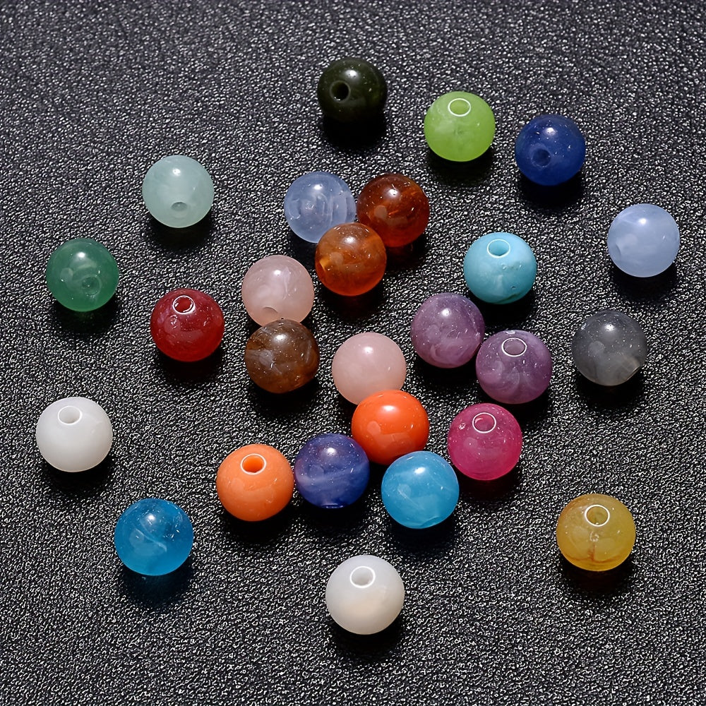 100PCS 8mm Multicolor Gradient Acrylic Spacer Bead Set