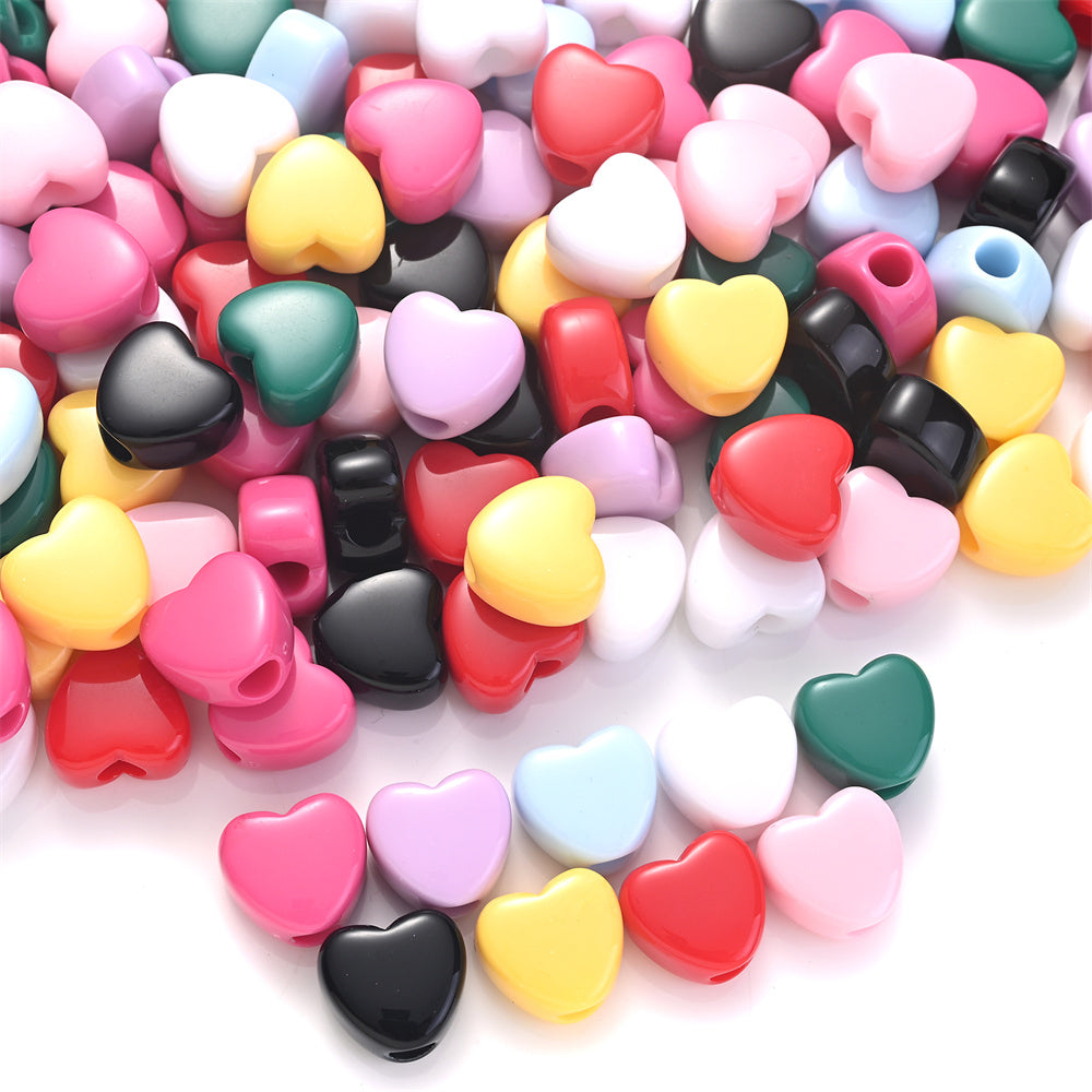 Heart-Shaped Acrylic Beads