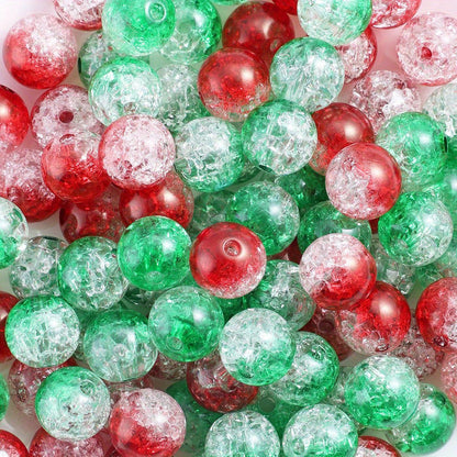 Christmas Gradient Crackle Acrylic Beads